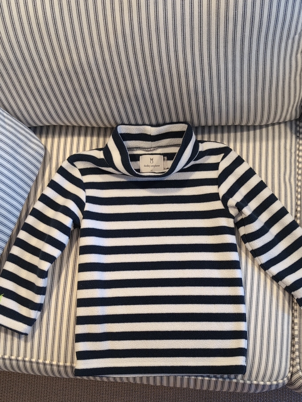 Dudley Stephens Navy and White Striped Kids Fleece